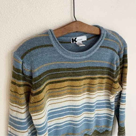 Vintage K Studios Knit Velour Roll Neck Sweater - Picture 4 of 9